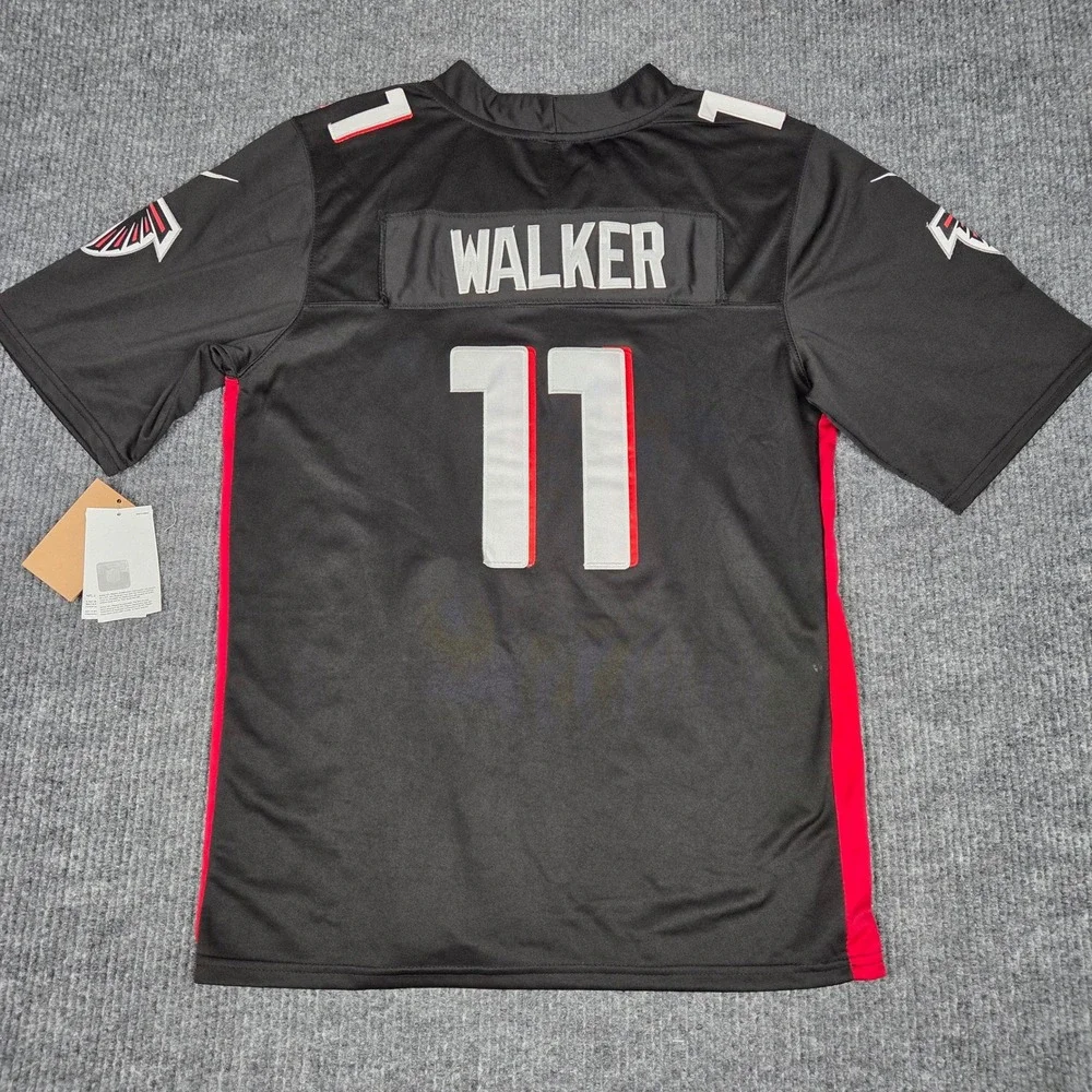 Nike Atlanta Falcons Mykal Walker 11 Jersey Mens Medium Black Red NFL Dri-FIT